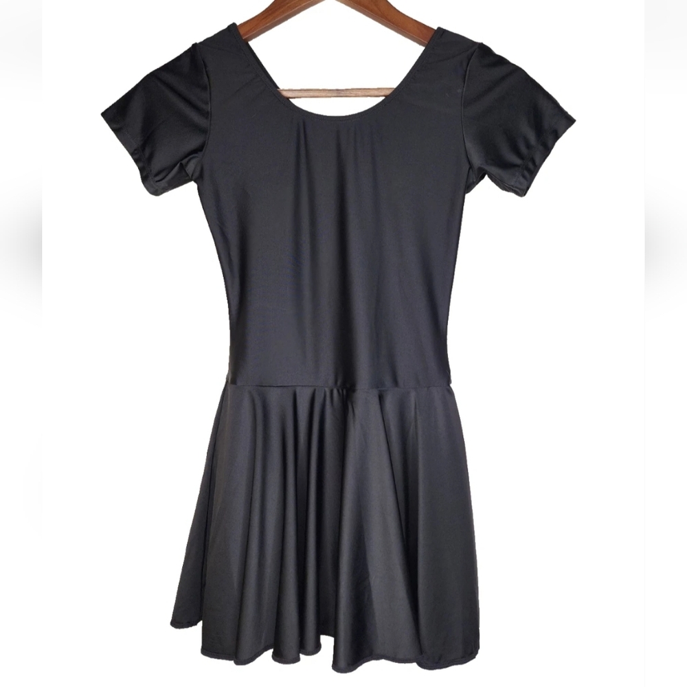 Girls Black Leotard Dance Ballet Figure Skating Dress Size M